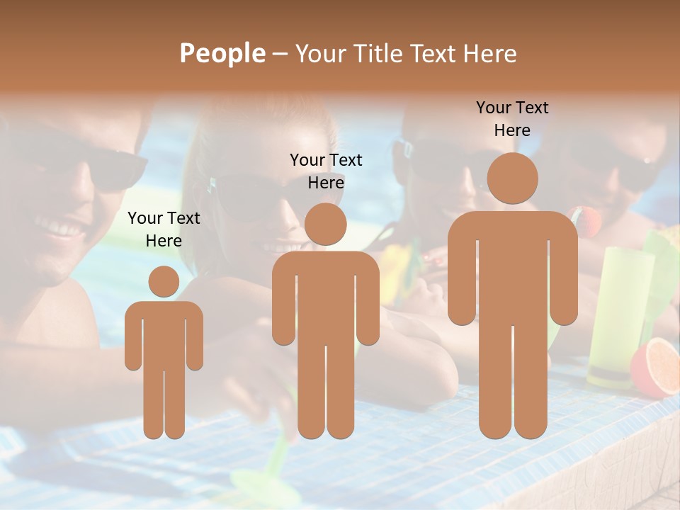 A Group Of People Sitting In A Swimming Pool PowerPoint Template
