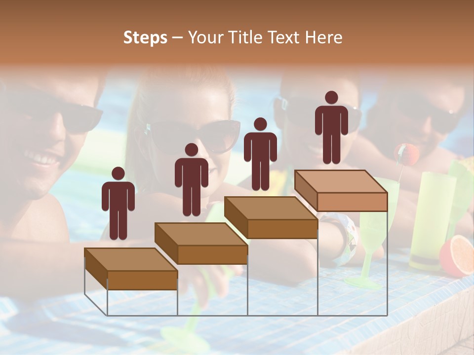 A Group Of People Sitting In A Swimming Pool PowerPoint Template