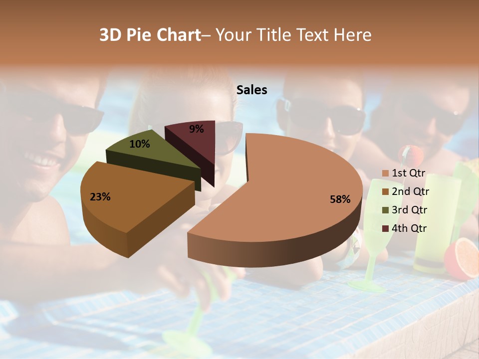 A Group Of People Sitting In A Swimming Pool PowerPoint Template