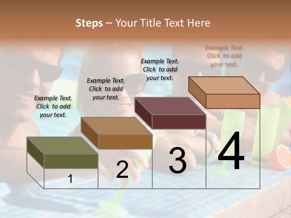 A Group Of People Sitting In A Swimming Pool PowerPoint Template