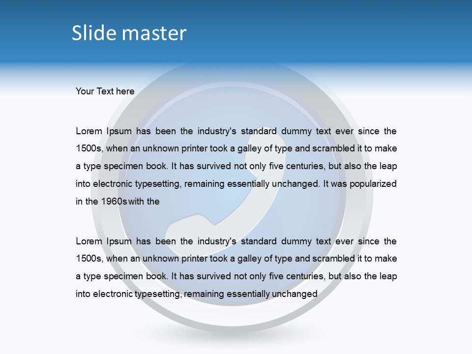 A Blue Button With A Phone On It PowerPoint Template