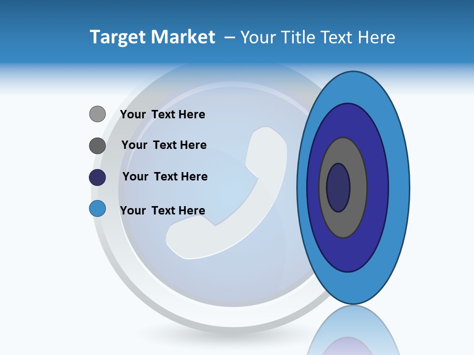 A Blue Button With A Phone On It PowerPoint Template