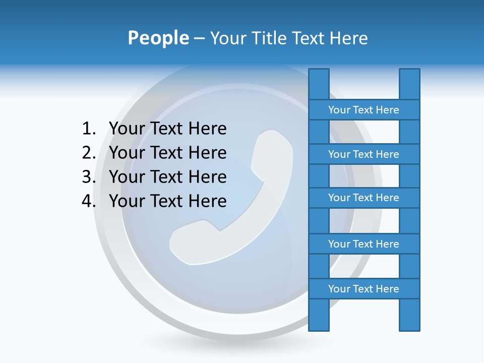 A Blue Button With A Phone On It PowerPoint Template