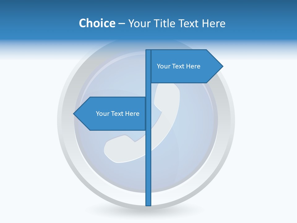 A Blue Button With A Phone On It PowerPoint Template