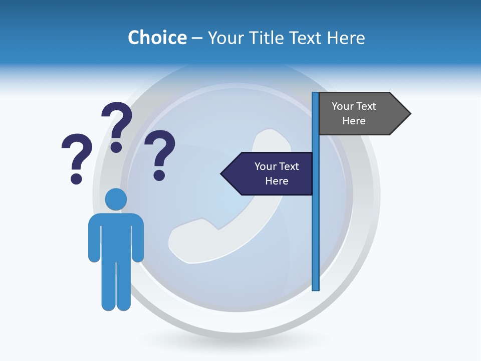 A Blue Button With A Phone On It PowerPoint Template