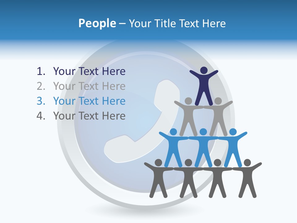 A Blue Button With A Phone On It PowerPoint Template