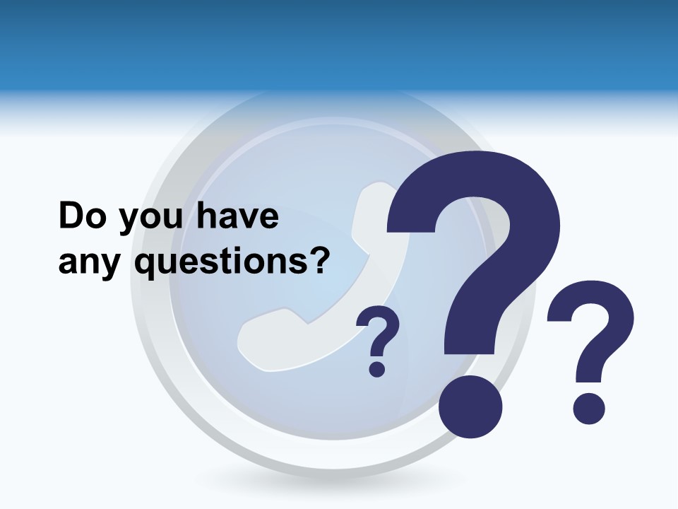 A Blue Button With A Phone On It PowerPoint Template