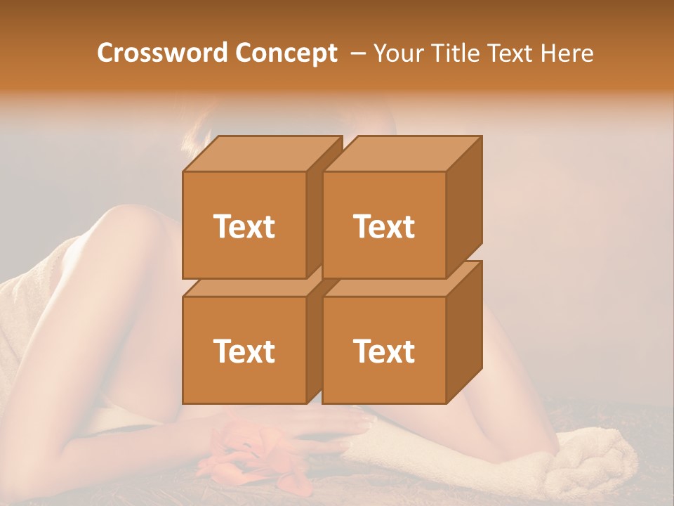 A Beautiful Naked Woman Laying On A Towel PowerPoint Template