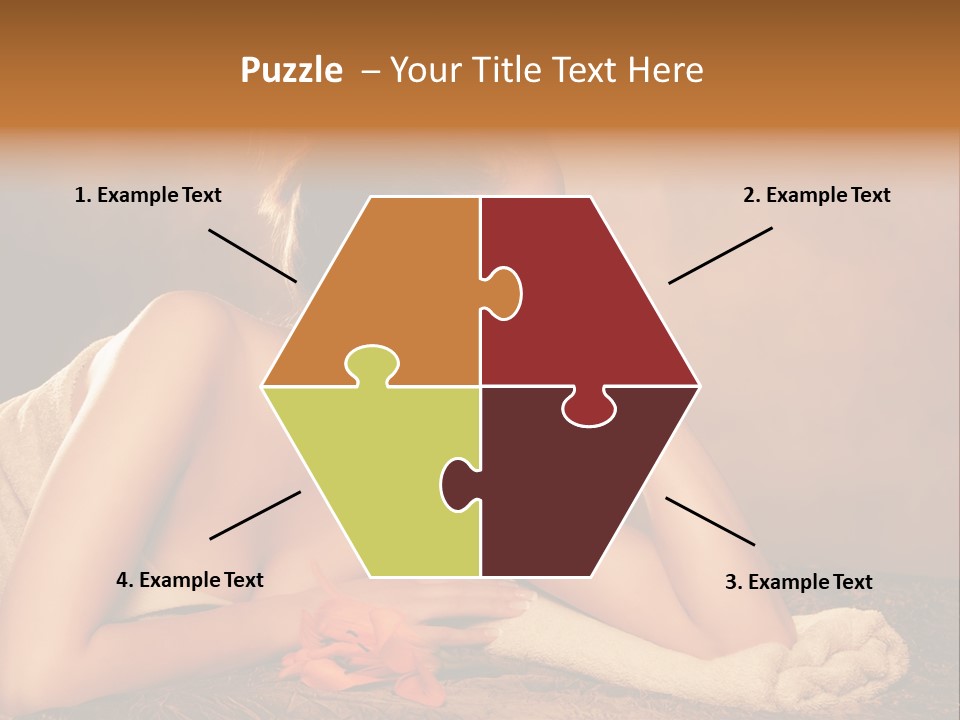 A Beautiful Naked Woman Laying On A Towel PowerPoint Template