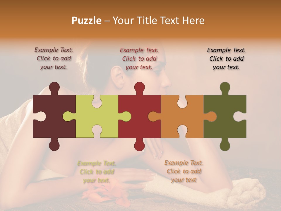 A Beautiful Naked Woman Laying On A Towel PowerPoint Template