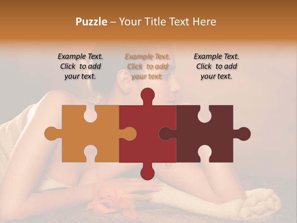 A Beautiful Naked Woman Laying On A Towel PowerPoint Template