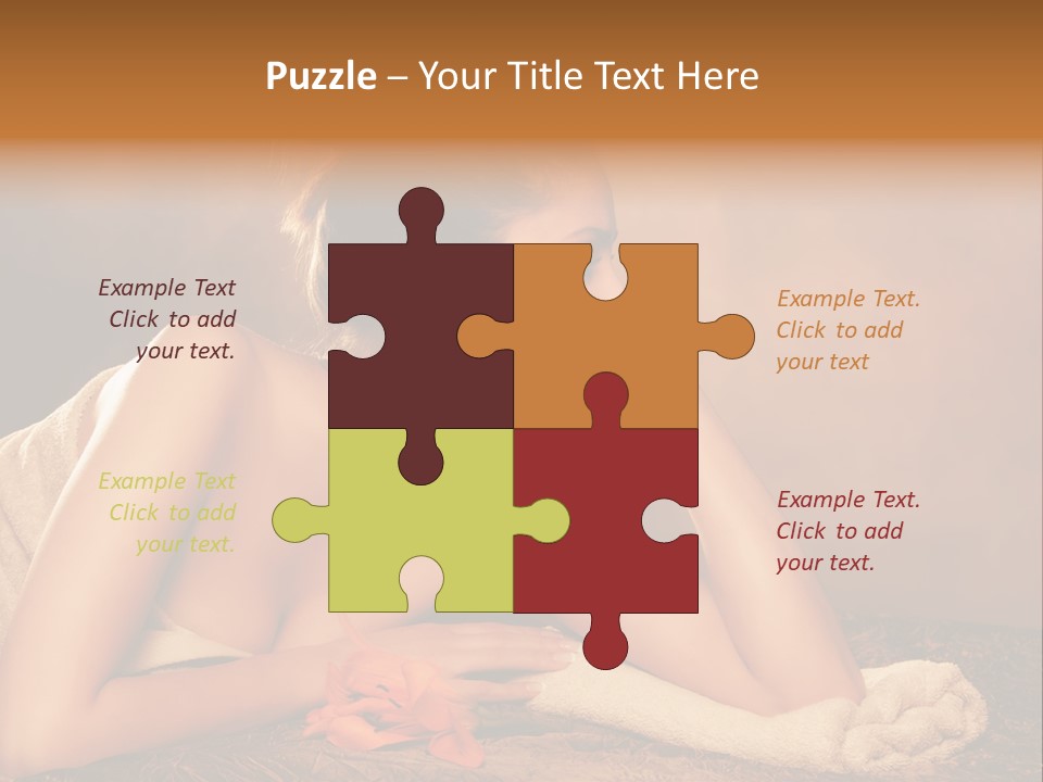 A Beautiful Naked Woman Laying On A Towel PowerPoint Template