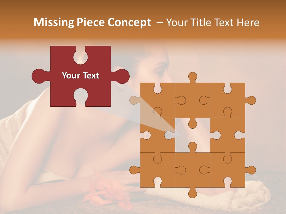 A Beautiful Naked Woman Laying On A Towel PowerPoint Template