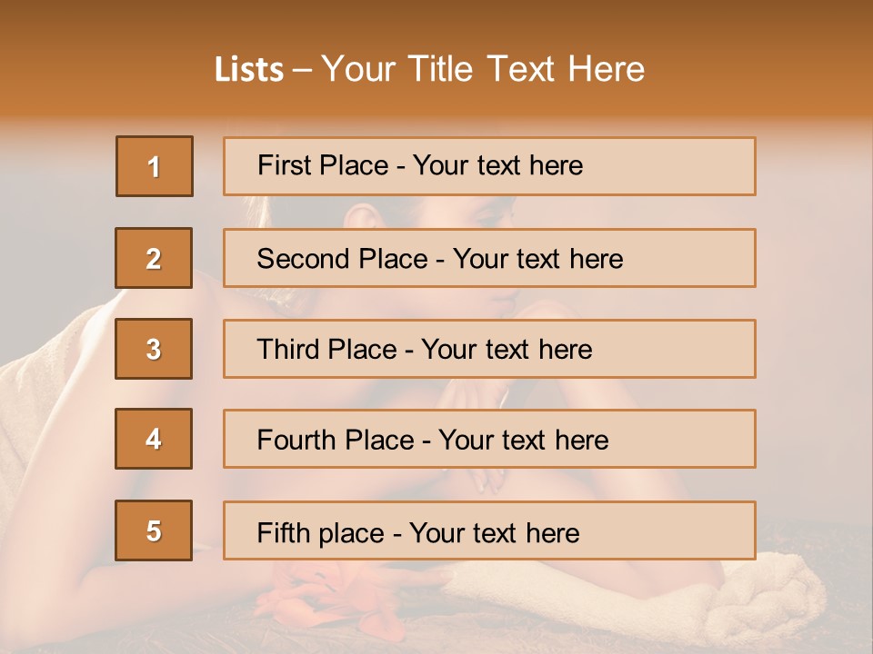 A Beautiful Naked Woman Laying On A Towel PowerPoint Template