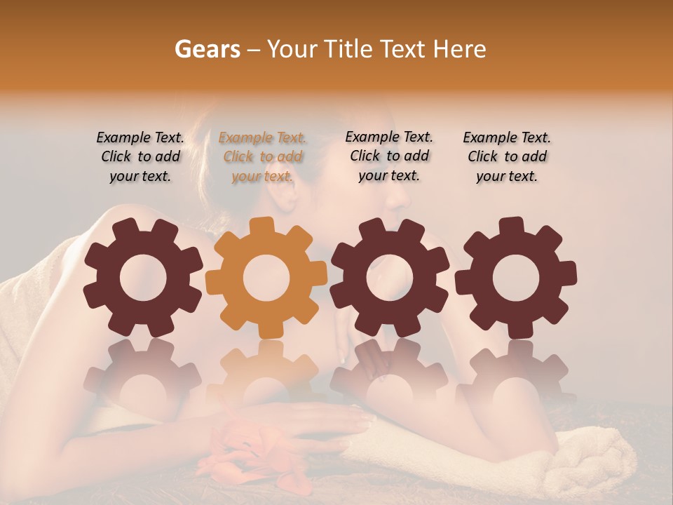 A Beautiful Naked Woman Laying On A Towel PowerPoint Template