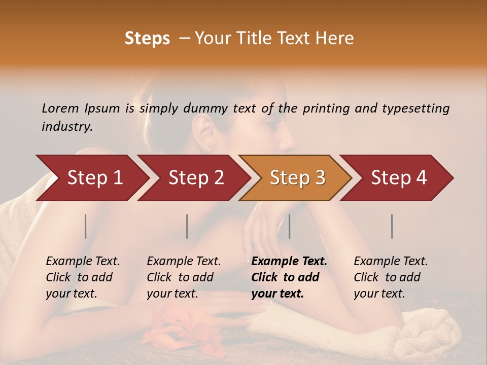 A Beautiful Naked Woman Laying On A Towel PowerPoint Template