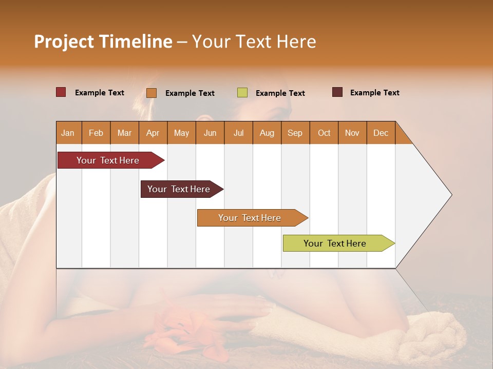 A Beautiful Naked Woman Laying On A Towel PowerPoint Template