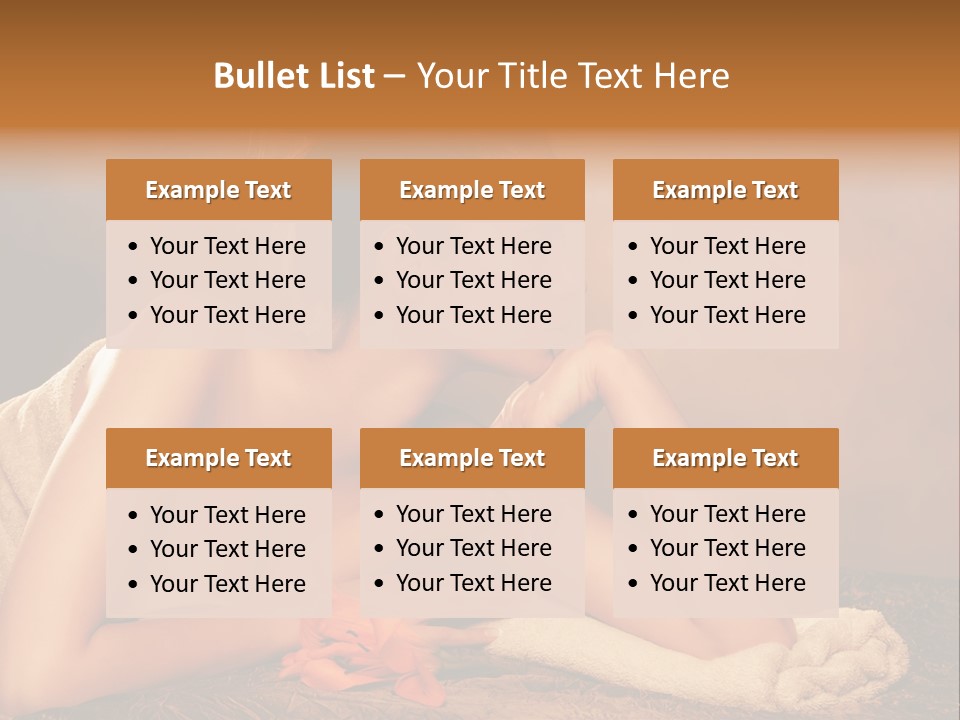 A Beautiful Naked Woman Laying On A Towel PowerPoint Template