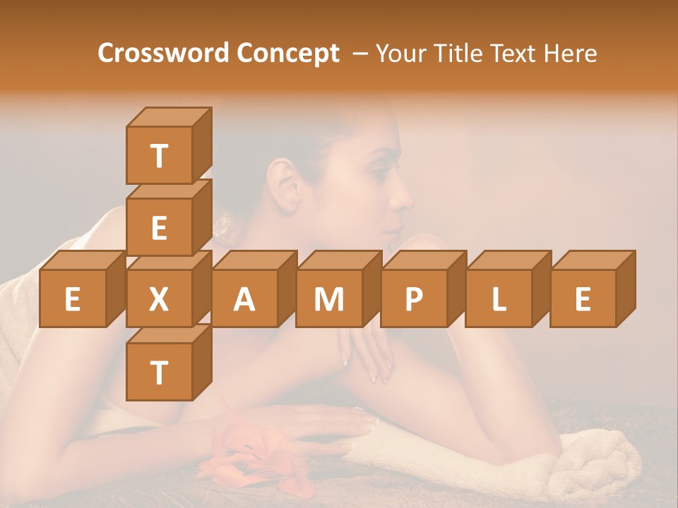 A Beautiful Naked Woman Laying On A Towel PowerPoint Template