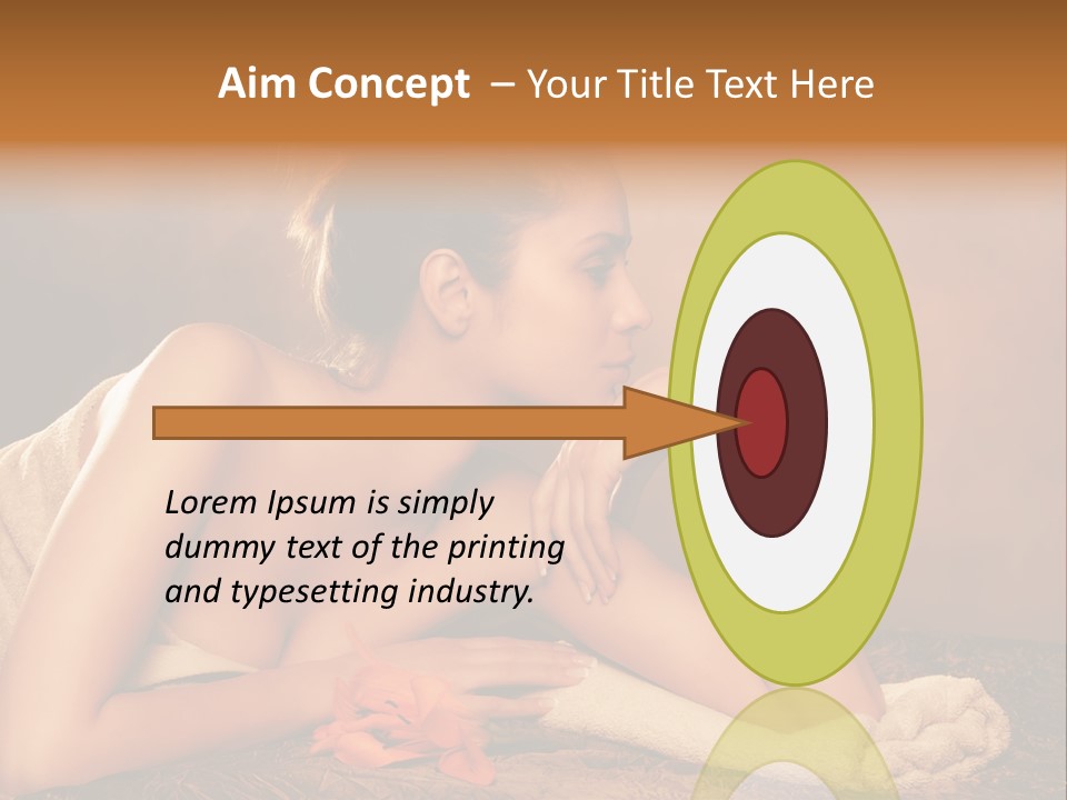 A Beautiful Naked Woman Laying On A Towel PowerPoint Template