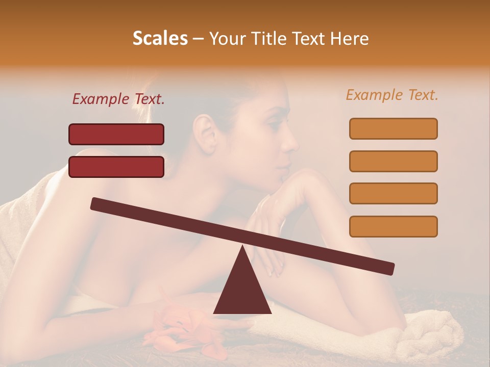 A Beautiful Naked Woman Laying On A Towel PowerPoint Template