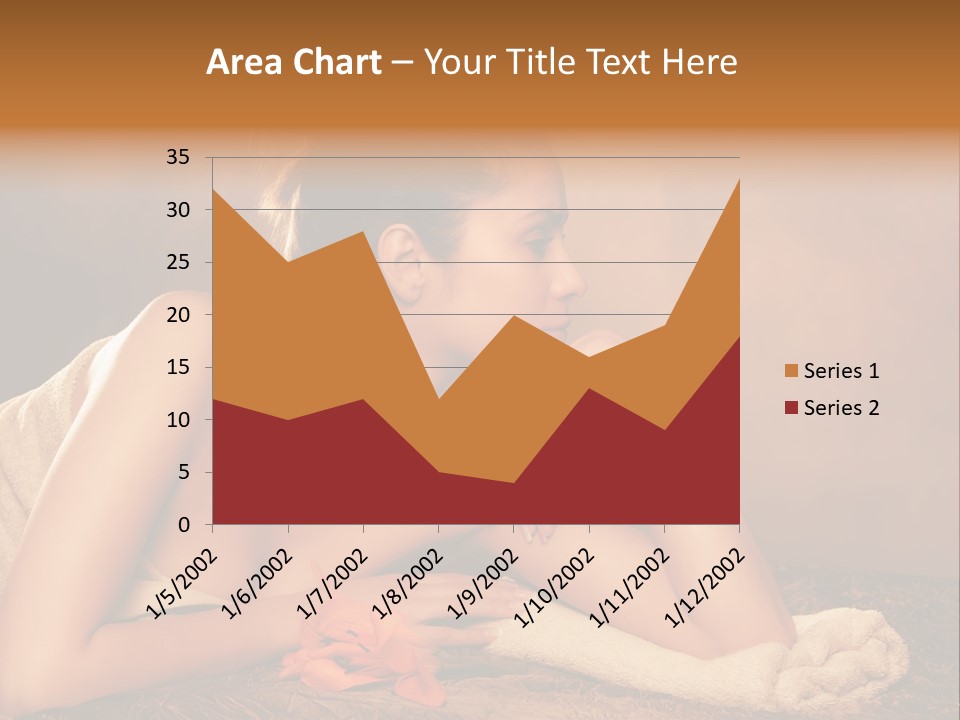 A Beautiful Naked Woman Laying On A Towel PowerPoint Template