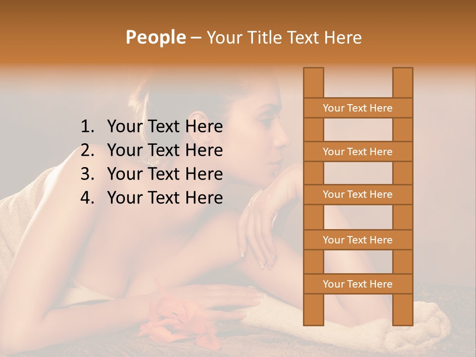 A Beautiful Naked Woman Laying On A Towel PowerPoint Template