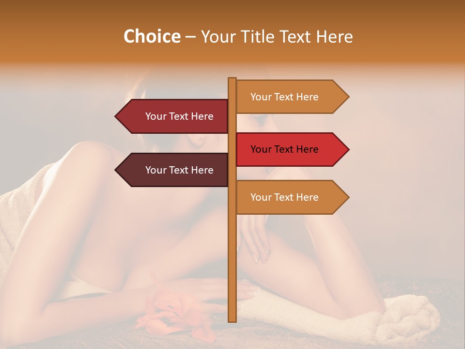 A Beautiful Naked Woman Laying On A Towel PowerPoint Template