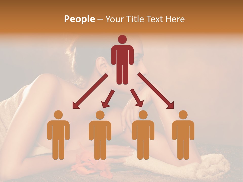 A Beautiful Naked Woman Laying On A Towel PowerPoint Template