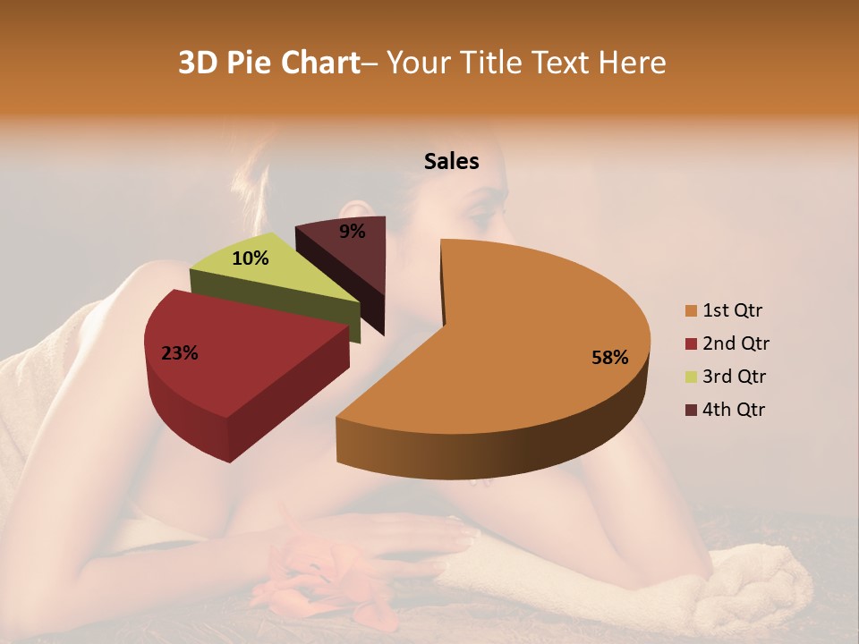 A Beautiful Naked Woman Laying On A Towel PowerPoint Template