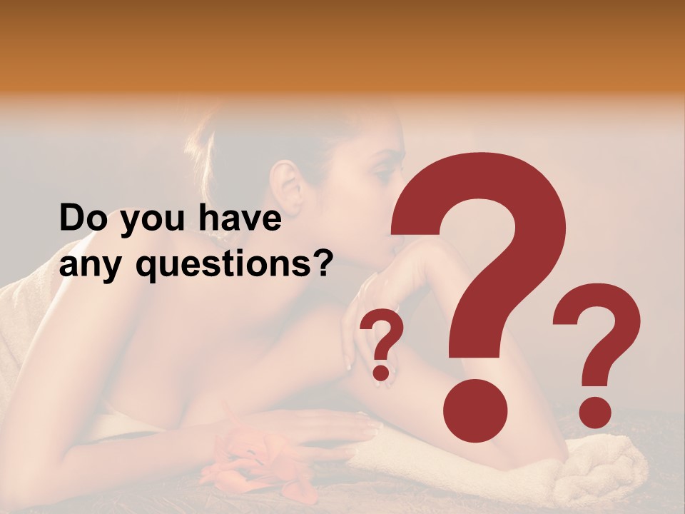 A Beautiful Naked Woman Laying On A Towel PowerPoint Template