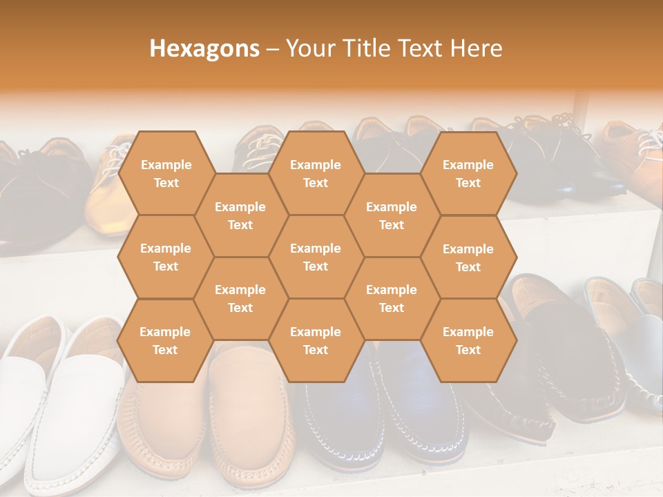 A Row Of Shoes Sitting On Top Of A White Shelf PowerPoint Template