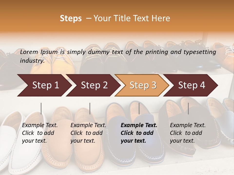 A Row Of Shoes Sitting On Top Of A White Shelf PowerPoint Template