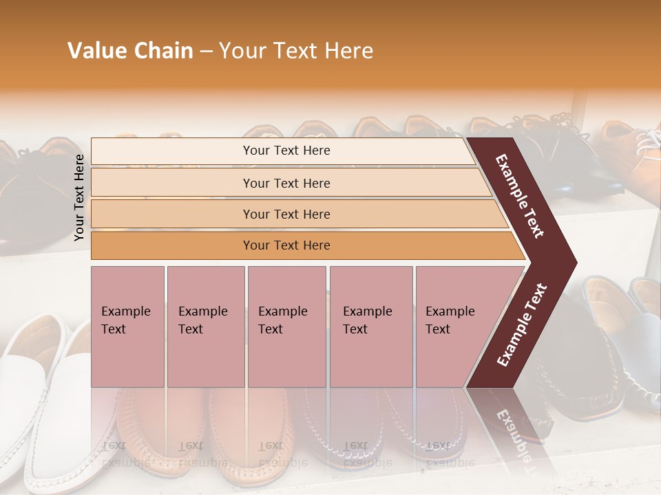 A Row Of Shoes Sitting On Top Of A White Shelf PowerPoint Template
