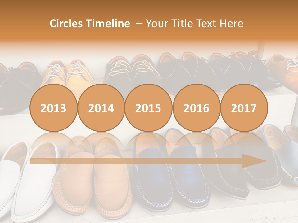 A Row Of Shoes Sitting On Top Of A White Shelf PowerPoint Template