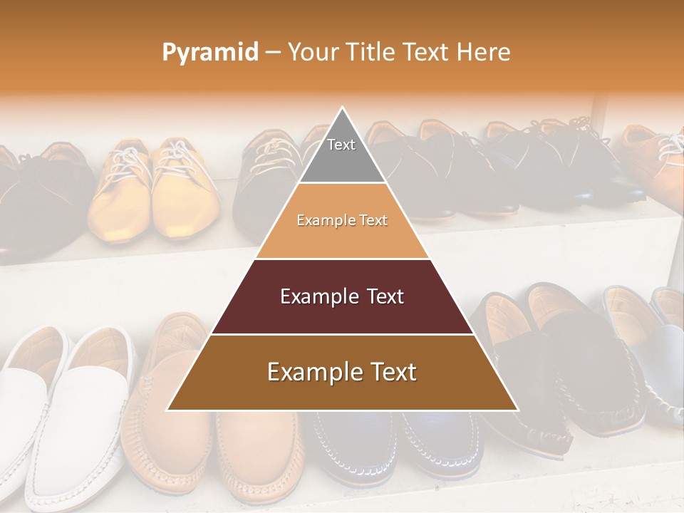 A Row Of Shoes Sitting On Top Of A White Shelf PowerPoint Template