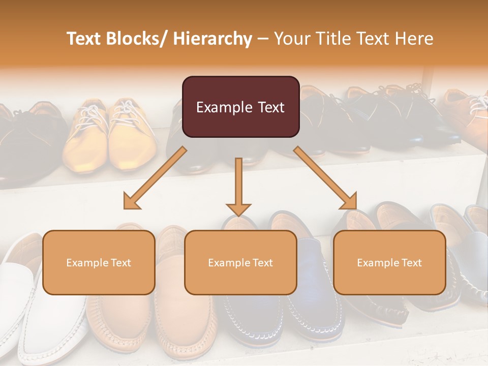 A Row Of Shoes Sitting On Top Of A White Shelf PowerPoint Template