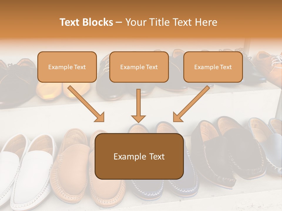 A Row Of Shoes Sitting On Top Of A White Shelf PowerPoint Template