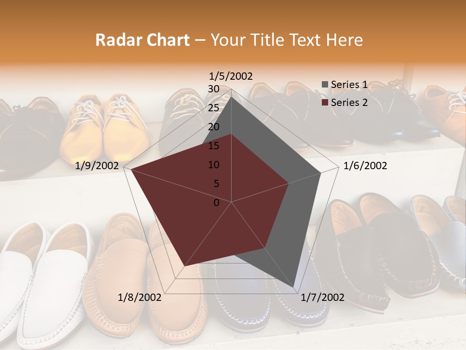 A Row Of Shoes Sitting On Top Of A White Shelf PowerPoint Template