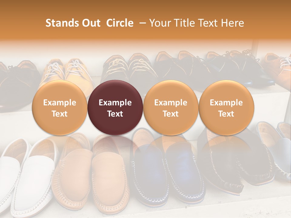A Row Of Shoes Sitting On Top Of A White Shelf PowerPoint Template