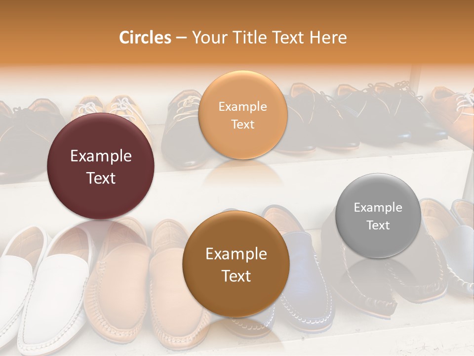 A Row Of Shoes Sitting On Top Of A White Shelf PowerPoint Template