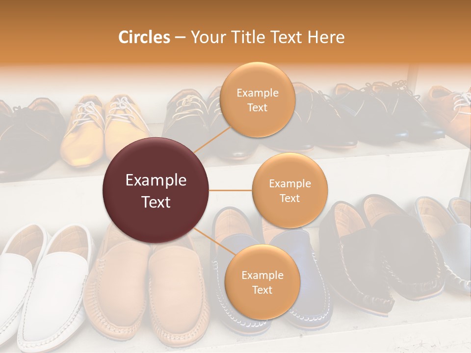 A Row Of Shoes Sitting On Top Of A White Shelf PowerPoint Template