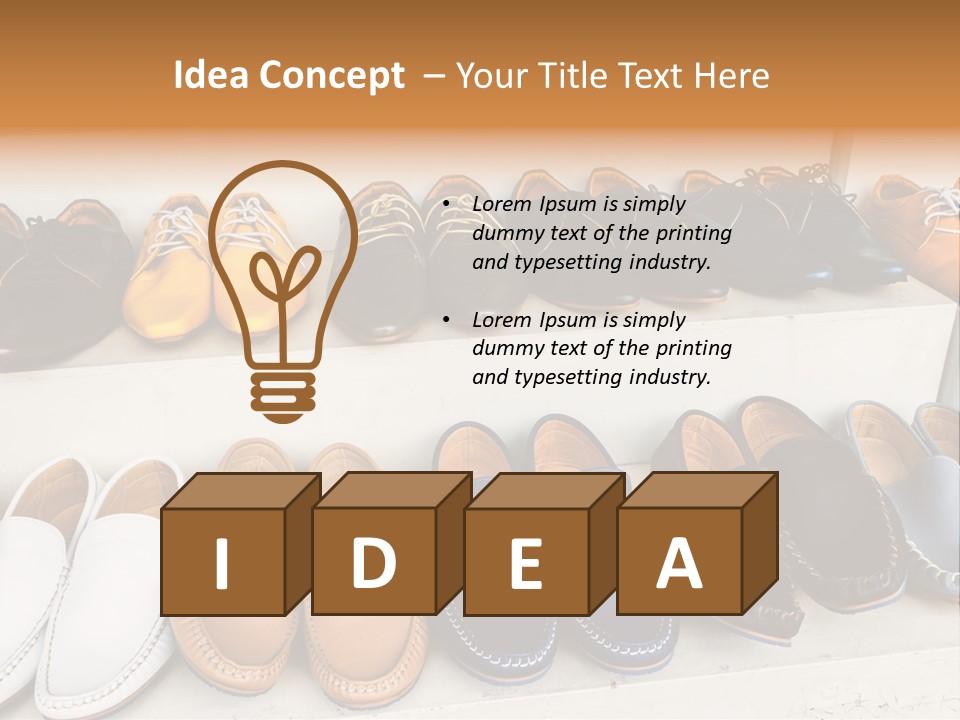 A Row Of Shoes Sitting On Top Of A White Shelf PowerPoint Template