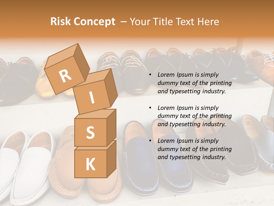 A Row Of Shoes Sitting On Top Of A White Shelf PowerPoint Template