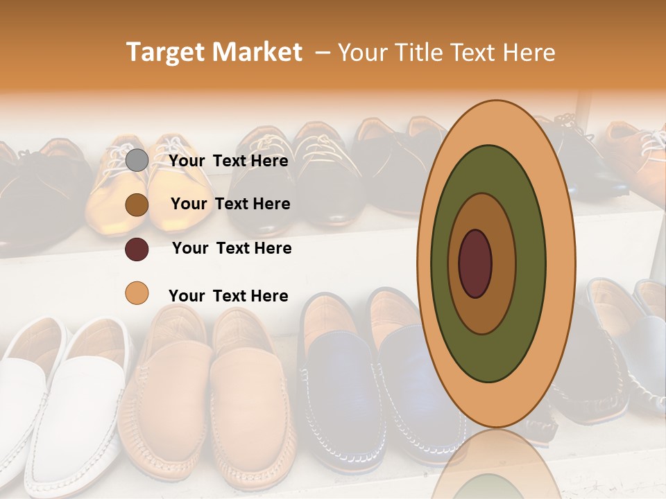 A Row Of Shoes Sitting On Top Of A White Shelf PowerPoint Template