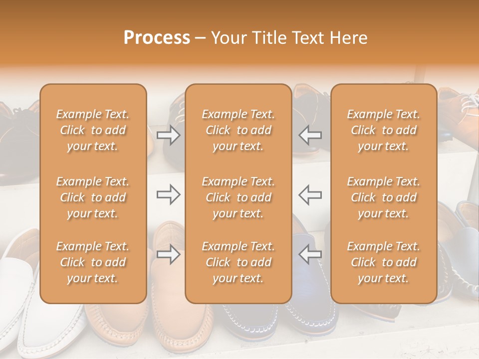 A Row Of Shoes Sitting On Top Of A White Shelf PowerPoint Template