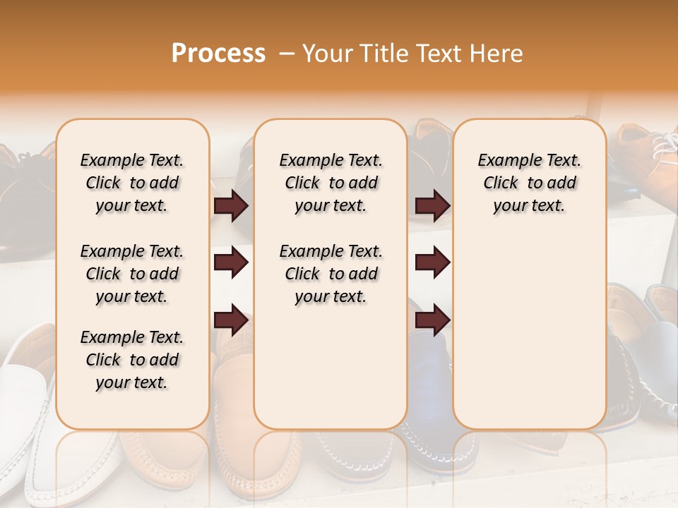 A Row Of Shoes Sitting On Top Of A White Shelf PowerPoint Template