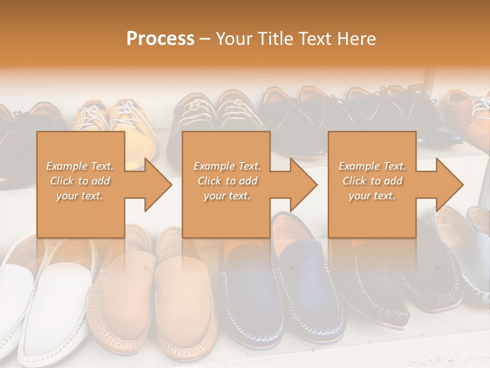 A Row Of Shoes Sitting On Top Of A White Shelf PowerPoint Template