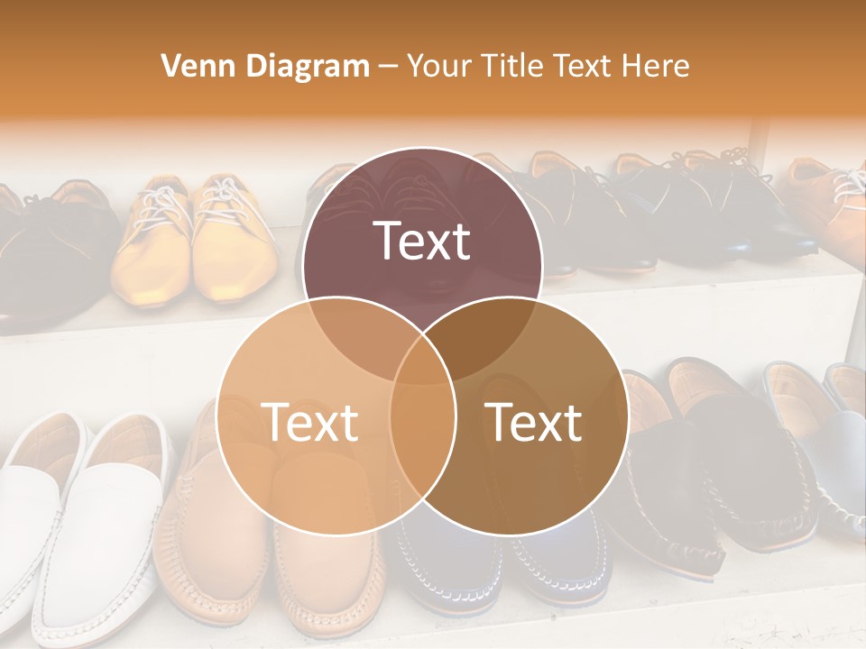 A Row Of Shoes Sitting On Top Of A White Shelf PowerPoint Template