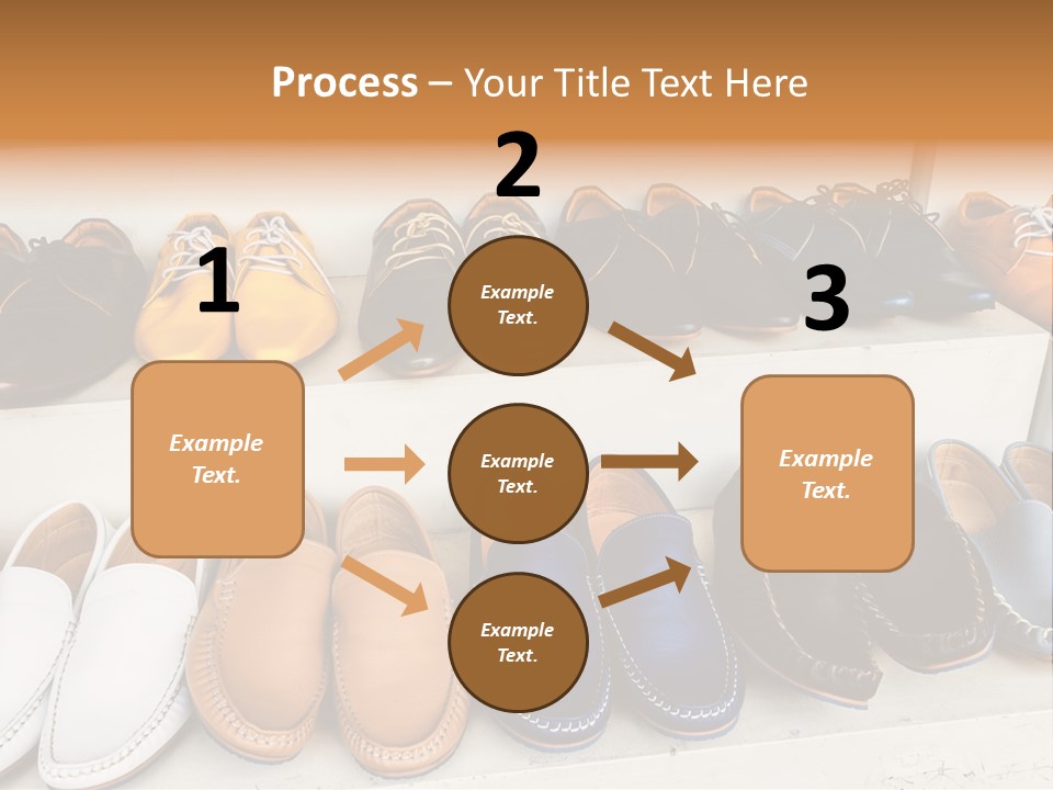A Row Of Shoes Sitting On Top Of A White Shelf PowerPoint Template